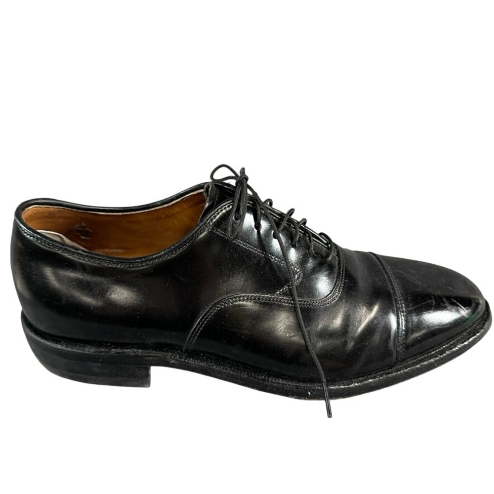 Johnston & Murphy Mens Black Leather Cap Toe Oxford Dress Shoes 7.5